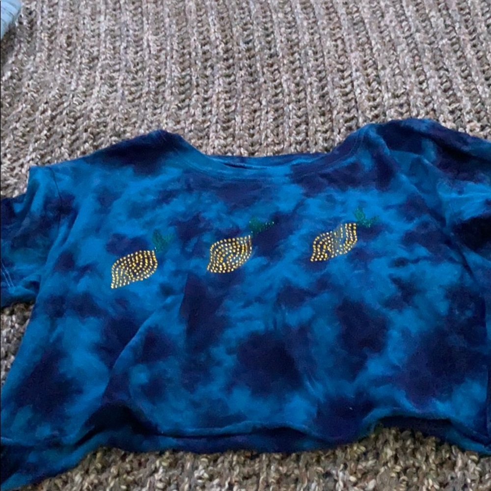 Tie dye lemon Jewl crop t shirt